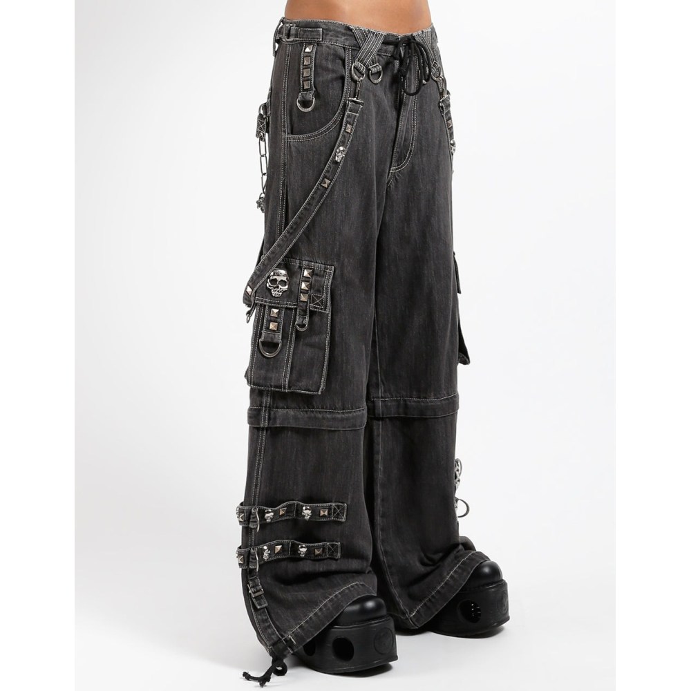 Tripp NYC - Denim Strap Wijde broek - Zwart